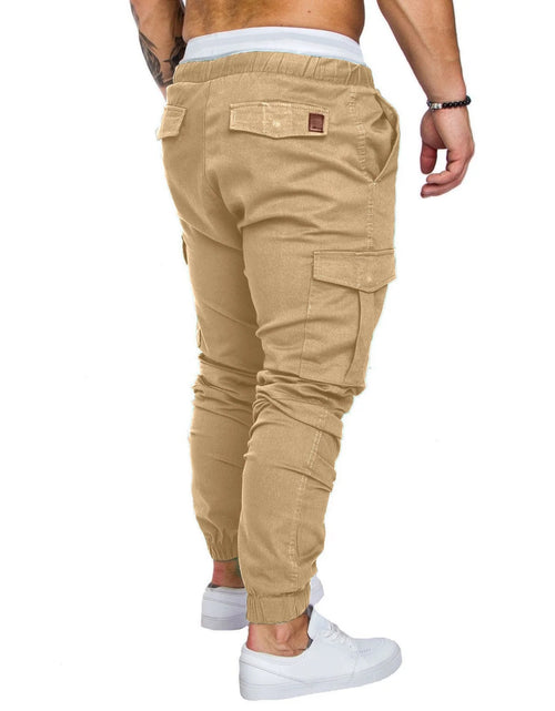 Load image into Gallery viewer, Mens Fashion Joggers Sports Pants Casual Cotton Cargo Pants Gym Sweatpants Trousers Mens Long Pants with Pocket
