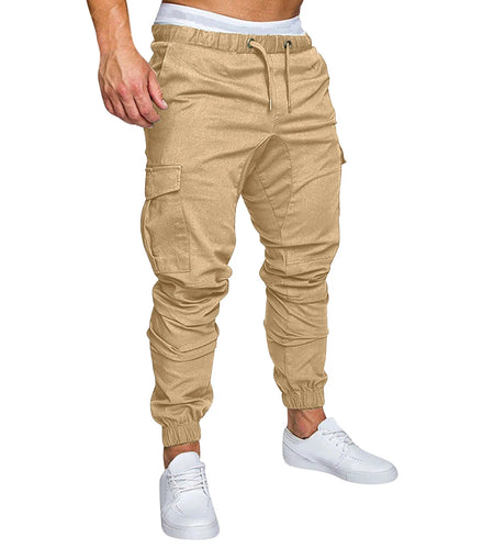 Mens Fashion Joggers Sports Pants Casual Cotton Cargo Pants Gym Sweatpants Trousers Mens Long Pants with Pocket