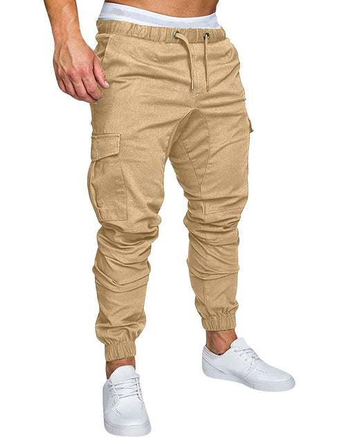 Load image into Gallery viewer, Mens Fashion Joggers Sports Pants Casual Cotton Cargo Pants Gym Sweatpants Trousers Mens Long Pants with Pocket
