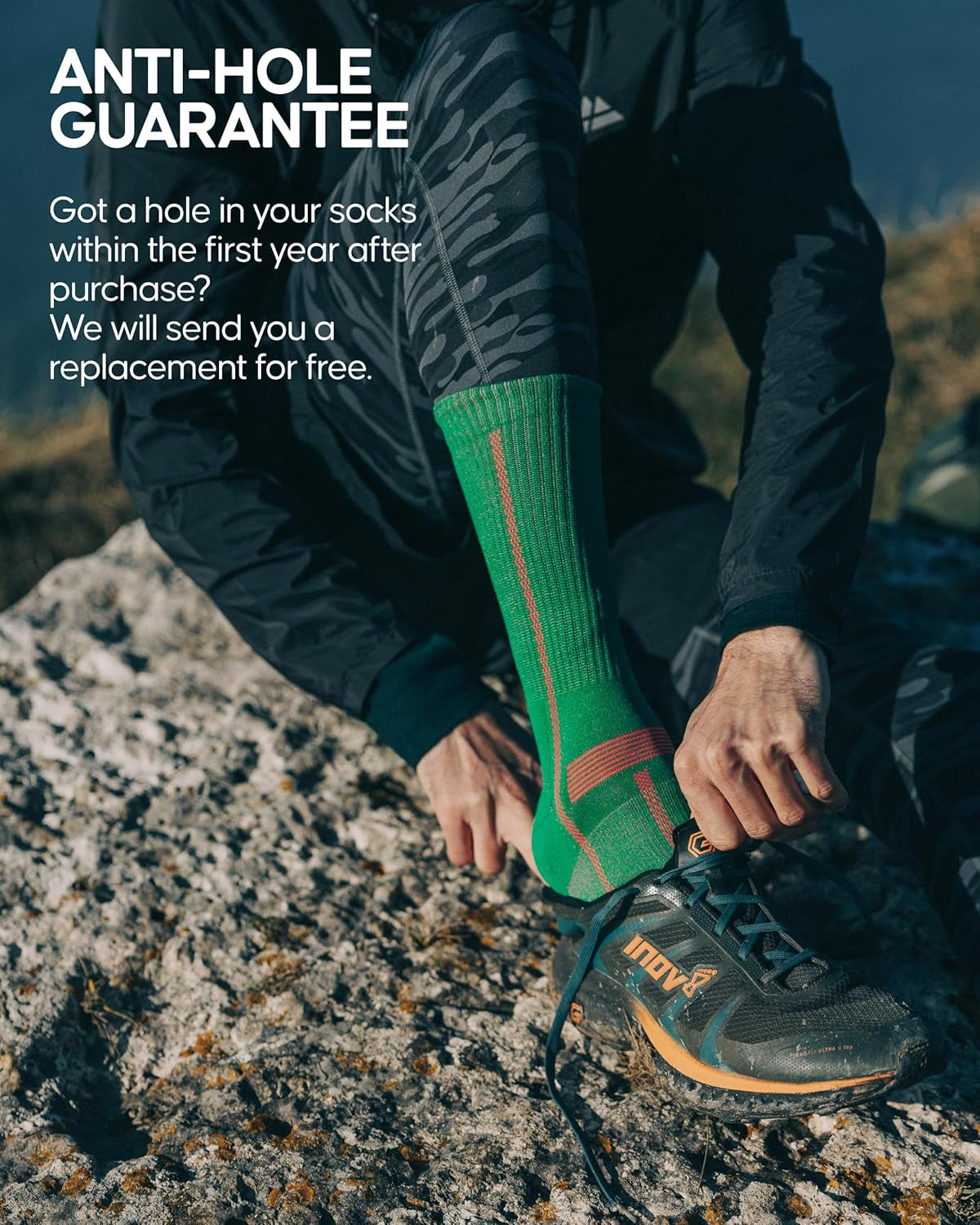 Long Distance Crew Running Socks, Moisture Wicking, Cushioned & Anti-Blister, 3 Pair Pack for Men & Women